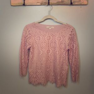 Loft lace 3/4 sleeve top